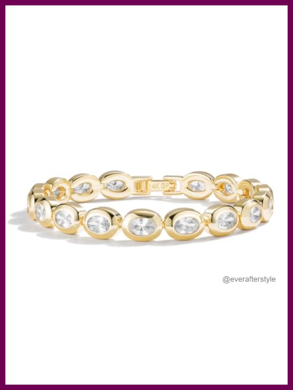 14K Gold-Filled Tennis Bracelet Bezel-Set Oval Zirconia Women's Jewelry